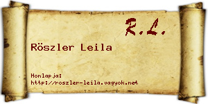 Röszler Leila névjegykártya