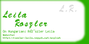leila roszler business card